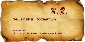 Melicska Rozmarin névjegykártya